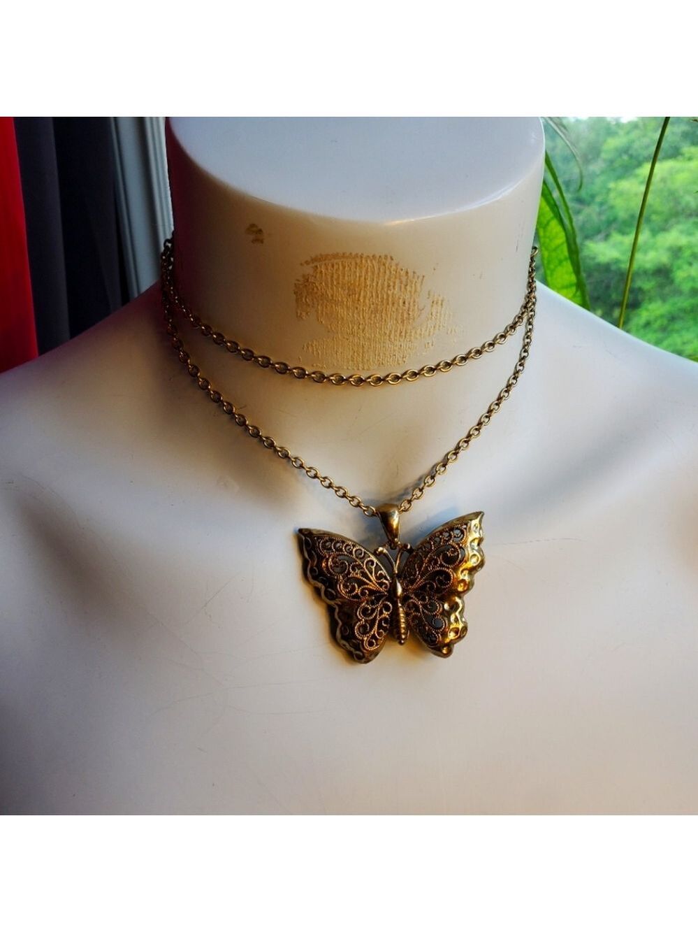 Vintage Golden Butterfly Necklace